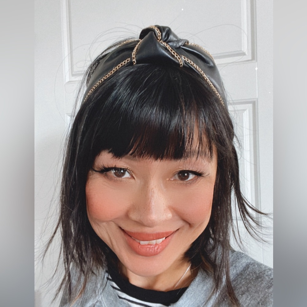 Luxe Vegan Leather Chain Knot Headband